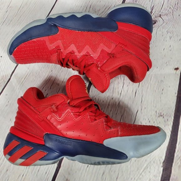 Adidas Youth Size 4.5 Red D.O.N. Issue 2 Spider Man Basketball Shoes - Picture 6 of 9